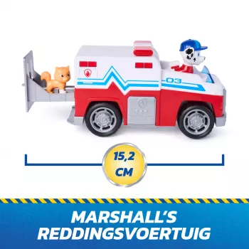 PAW Patrol: Search & Rescue, Marshall Rescue Responder voertuig met 2 figuren, speelgoedvrachtwagen met terugtrekactie, speelgoed voor jongens & meisjes vanaf 3 jaar