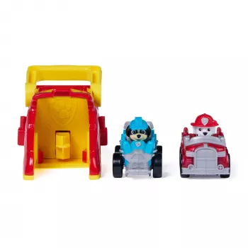PAW Patrol Marshall Pup Squad lanceerders met Rex-voertuig 2-pack, kinderspeelgoed voor jongens en meisjes vanaf 3 jaar