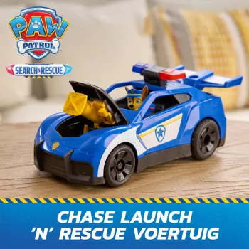 PAW Patrol: Search & Rescue, Chase Launch 'N' Rescue Cruiser met figuur & 2 projectielen, lichten, geluiden, & verborgen werper, kinderspeelgoed voor jongens & meisjes vanaf 3 jaar