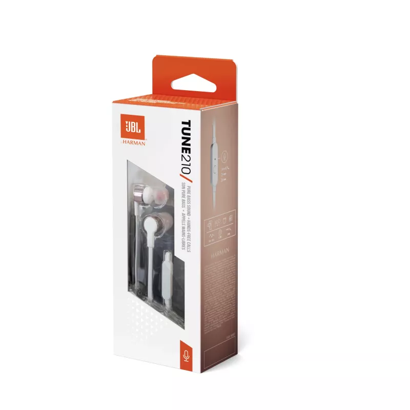 JBL Tune 210 ROSE GOALD, bedraad, 20 - 20000 Hz, muziek, headset, roségoud