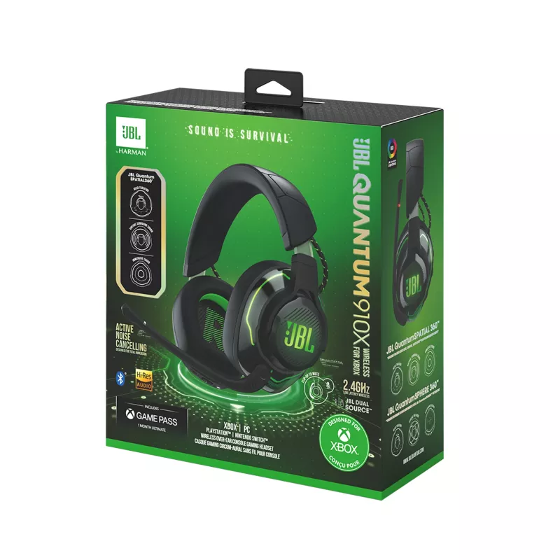 JBL Quantum 910X headset bedraad & draadloos hoofdband gaming USB Type-C Bluetooth zwart, groen