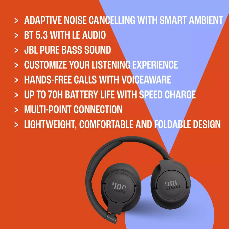JBL Tune 770NC headset draadloos & bedraad hoofdband bellen/muziek USB Type-C Bluetooth wit