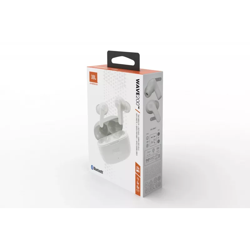 JBL Wave 200 TWS WIT, draadloos, 20 - 20000 Hz, muziek, 48 g, headset, wit