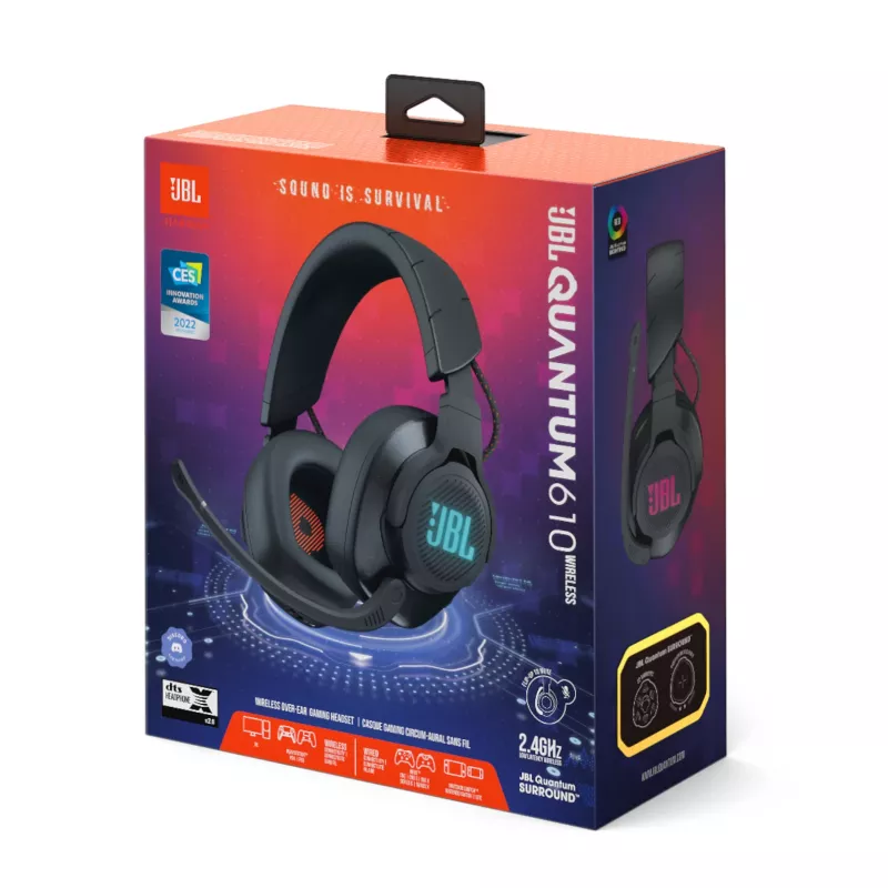JBL Quantum 610 draadloze headset bedraad & draadloos hoofdband gaming USB Type-C zwart