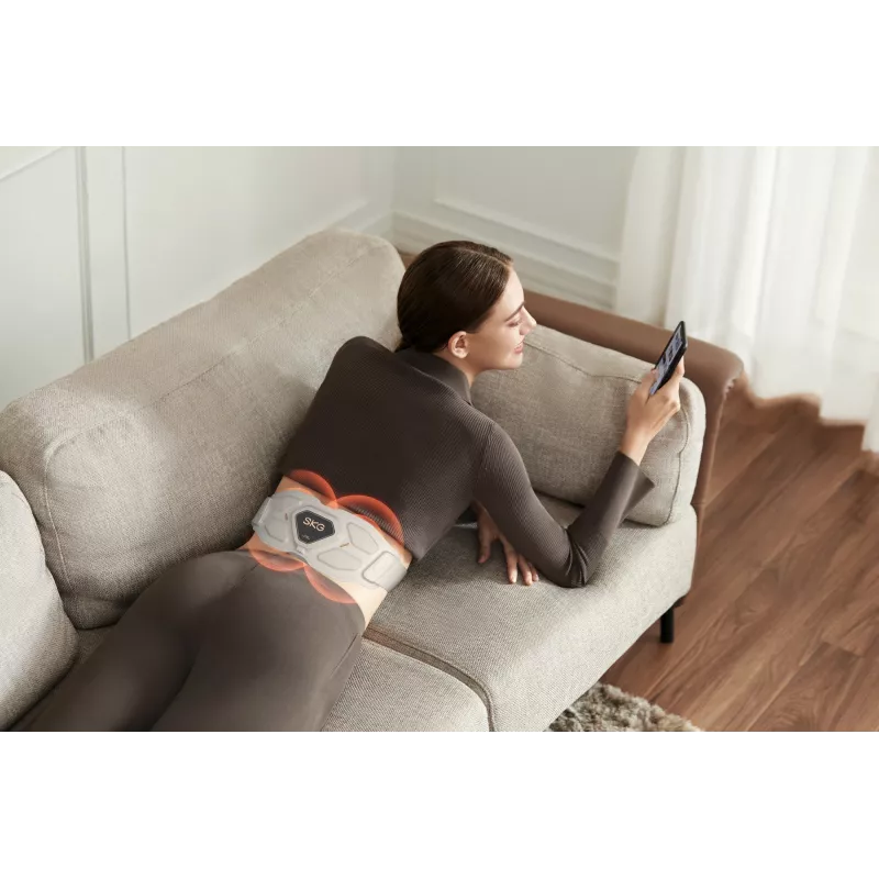 Taille-massageapparaat SKG W9-Pro — batterijgevoed 10 W, vibratie- en combinatiemassage, ingebouwde accu, wit