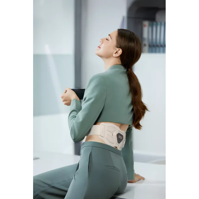 Taille-massageapparaat SKG W9-Pro — batterijgevoed 10 W, vibratie- en combinatiemassage, ingebouwde accu, wit
