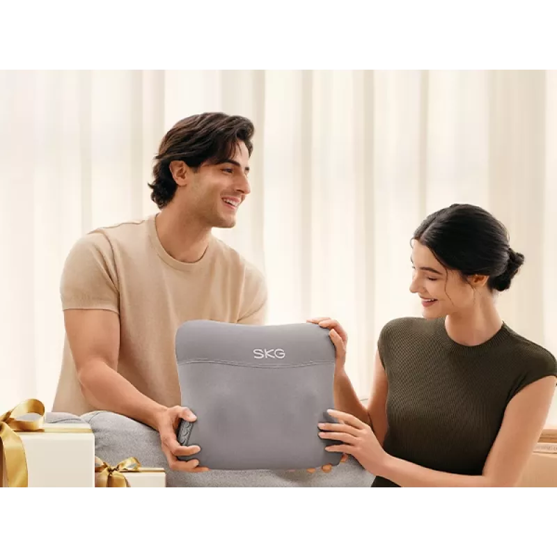 SKG VS500 massagekussen – kneedmassage, batterijgevoed 10 W, ingebouwde accu, grijs