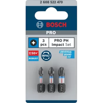 Schroevendraaier-bitset Bosch Phillips 3-delig 2608522470