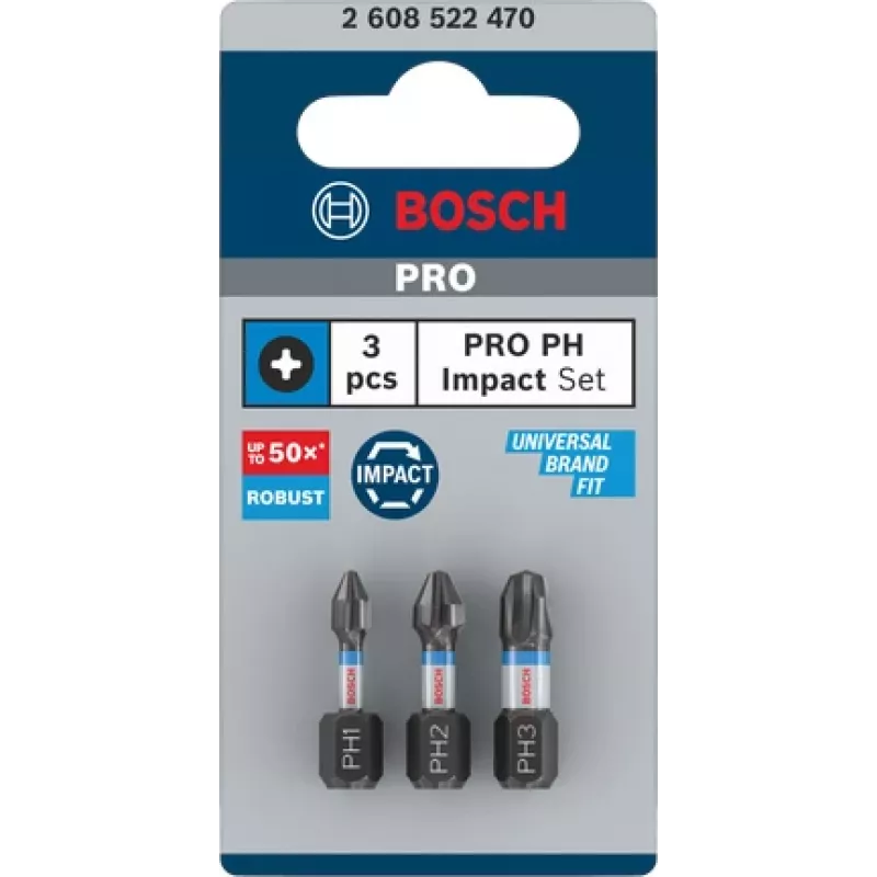 Schroevendraaier-bitset Bosch Phillips 3-delig 2608522470