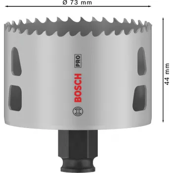 Bosch PRO Multi Material PC Plus, 44/73 mm, enkel, boren, droogbouw, metaal, non-ferrometaal, kunststof, zachthout, zwart, grijs, kobaltstaal, kobaltgelegeerd snelsnijstaal (HSS-Co)