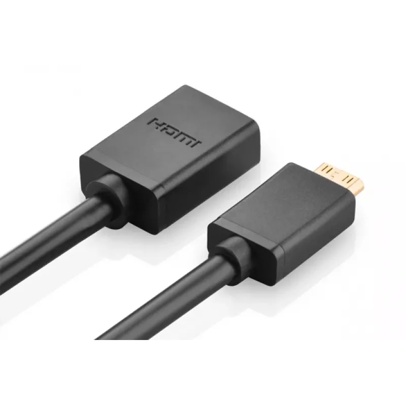 HDMI-kabel Ugreen 20137 mini-HDMI stekker naar HDMI bus zwart goud