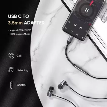 Mobiele-telefoonkabel Ugreen 30632 USB-C naar 3,5 mm zwart