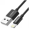 Ugreen 80823 US155 telefoonkabel zwart 2 m USB-A Lightning