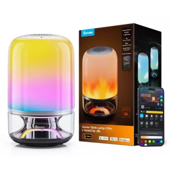 Tafellamp Govee H6020 Table Lamp 2 Pro Sound by JBL — RGBIC + warmwit, 600 lm, Wi-Fi & Bluetooth, 5200 mAh