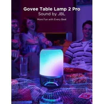 Tafellamp Govee H6020 Table Lamp 2 Pro Sound by JBL — RGBIC + warmwit, 600 lm, Wi-Fi & Bluetooth, 5200 mAh