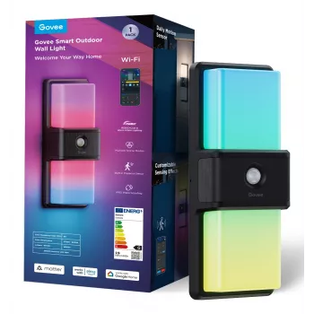 Buitenwandlamp Govee H7078CD1 slim RGB-kleurwissel, wifi-/app-bediening