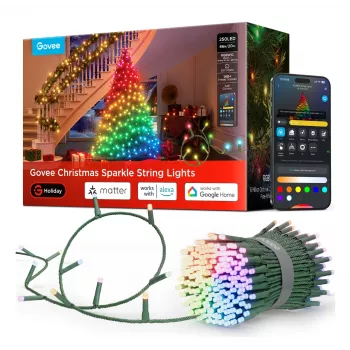 LED-kerstverlichtingssnoer Govee 20 m, decoratieve verlichting voor binnen en buiten