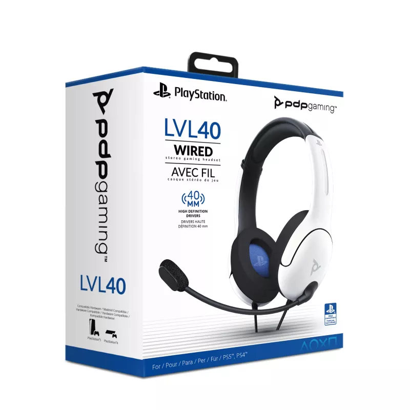 PDP LVL40 headset bedraad hoofdband gaming wit