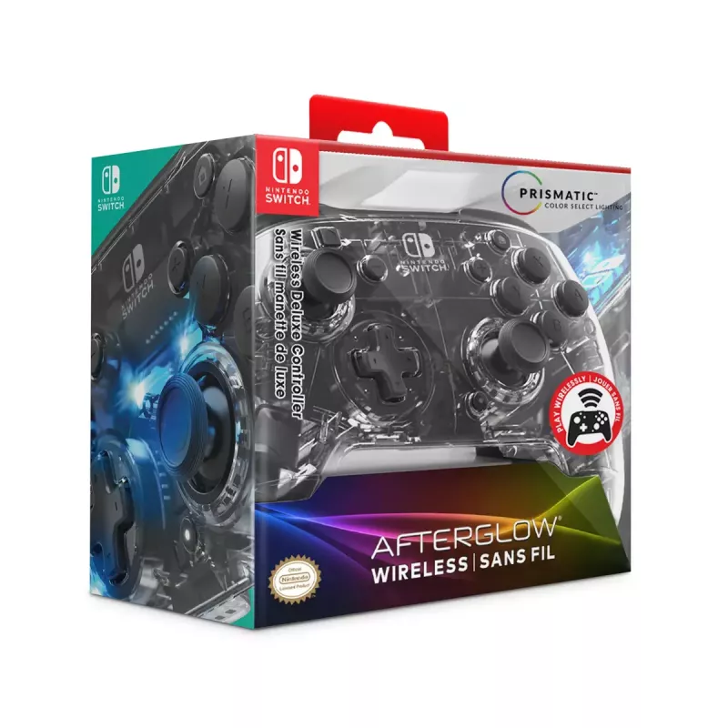 PDP Afterglow zwart, transparant gamepad analoog / digitaal Nintendo Switch, Nintendo Switch Lite, Nintendo Switch OLED