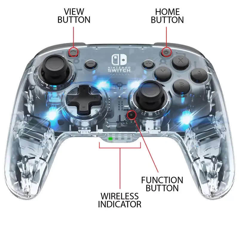 PDP Afterglow zwart, transparant gamepad analoog / digitaal Nintendo Switch, Nintendo Switch Lite, Nintendo Switch OLED