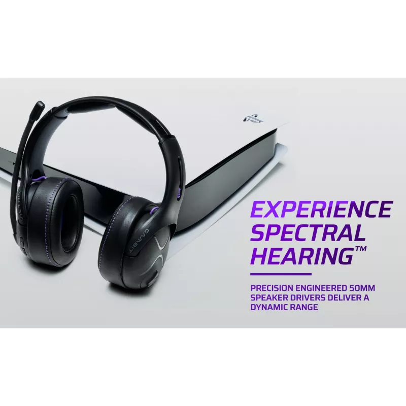 Headset VICTRIX Gambit Wireless — bedraad & draadloos, 20–20000 Hz, 2 m kabel, 301 g, zwart/paars