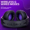 Headset VICTRIX Gambit Wireless — bedraad & draadloos, 20–20000 Hz, 2 m kabel, 301 g, zwart/paars