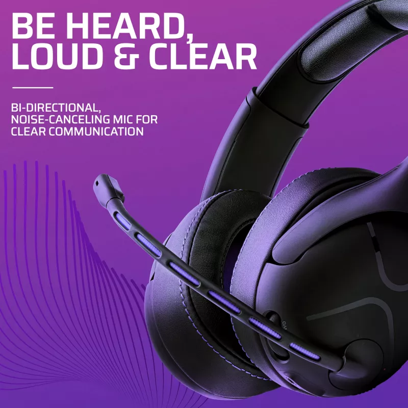 Headset VICTRIX Gambit Wireless — bedraad & draadloos, 20–20000 Hz, 2 m kabel, 301 g, zwart/paars