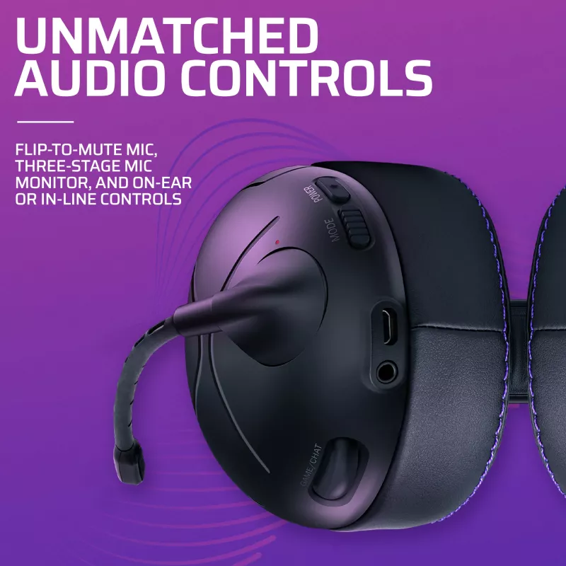 Headset VICTRIX Gambit Wireless — bedraad & draadloos, 20–20000 Hz, 2 m kabel, 301 g, zwart/paars