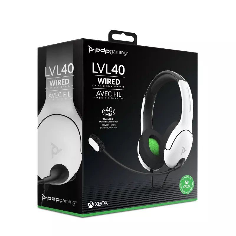 PDP LVL40 headset bedraad hoofdband gaming wit