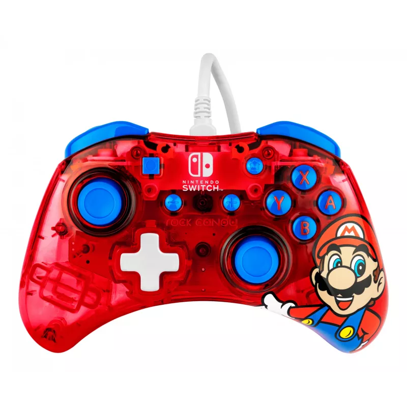 PDP Rock Candy: Mario Punch rood, transparant USB-gamepad analoog/digitaal Nintendo Switch, Nintendo Switch Lite, Nintendo Switch OLED