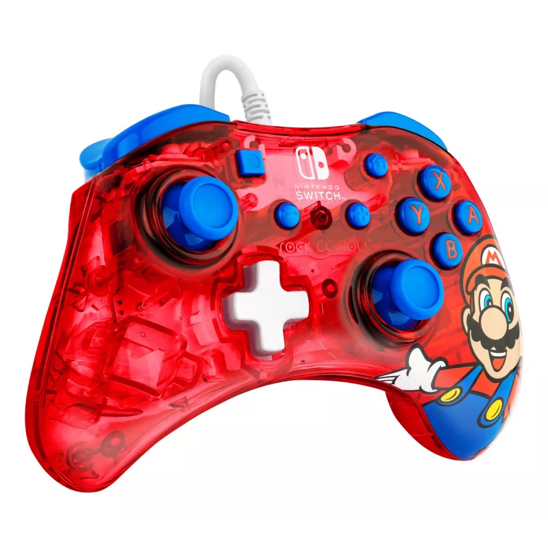 PDP Rock Candy: Mario Punch rood, transparant USB-gamepad analoog/digitaal Nintendo Switch, Nintendo Switch Lite, Nintendo Switch OLED