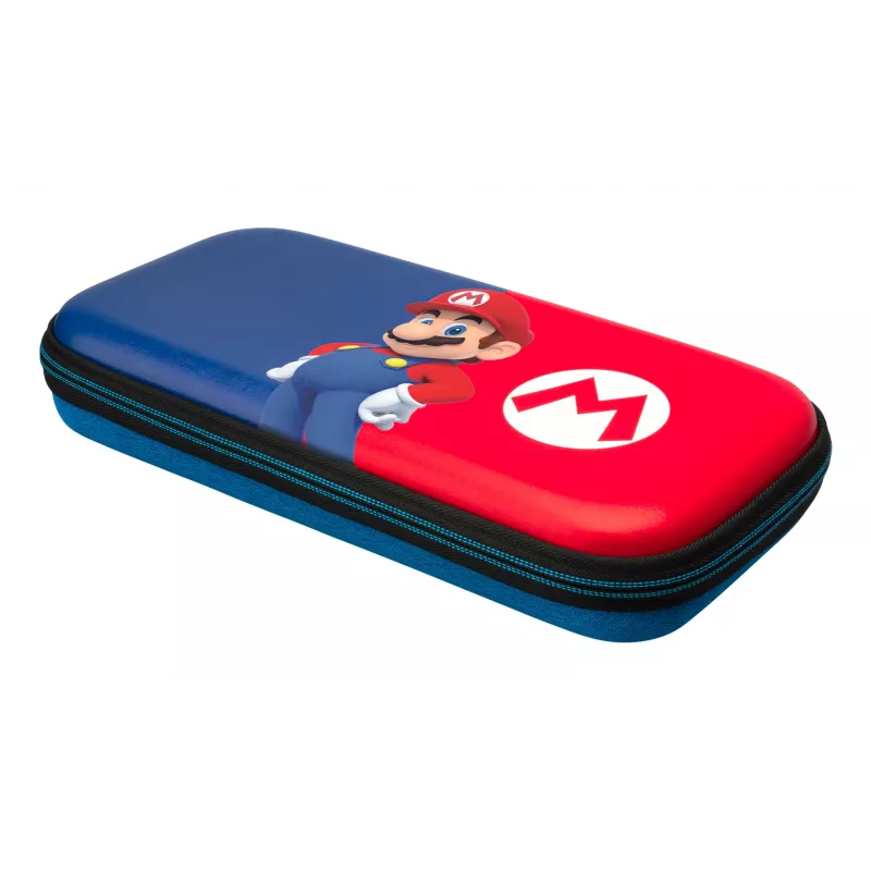 Hardshell-draagtas PDP slank Deluxe Power Pose Mario voor Nintendo – blauw/rood