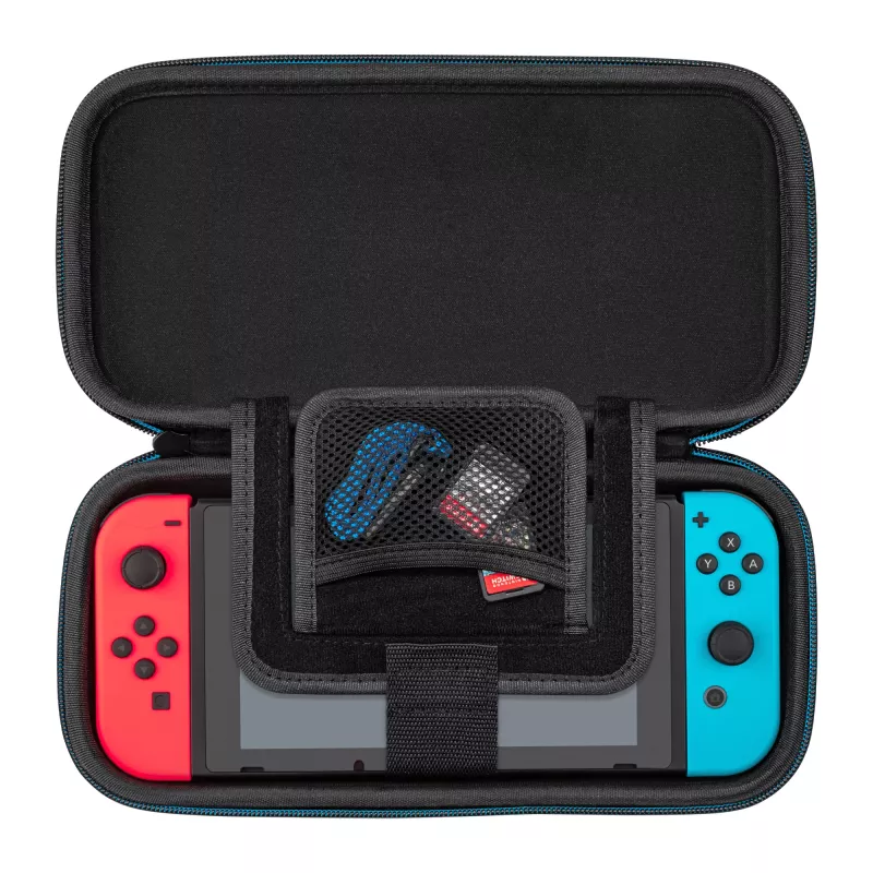 Hardshell-draagtas PDP slank Deluxe Power Pose Mario voor Nintendo – blauw/rood