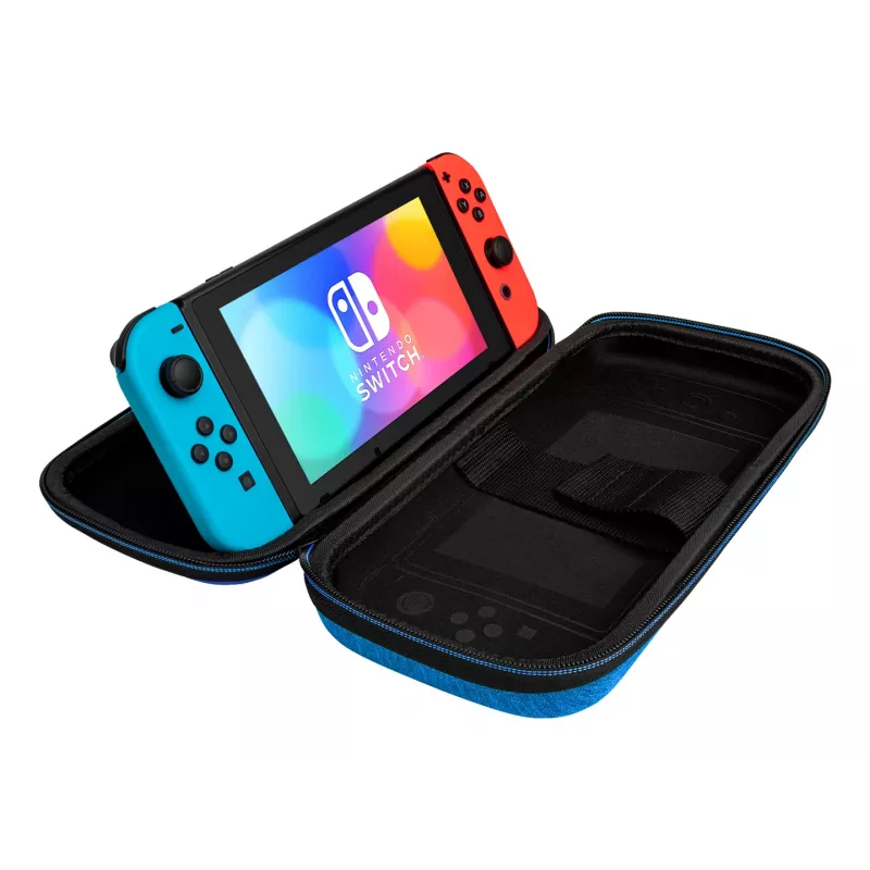 Hardshell-draagtas PDP slank Deluxe Power Pose Mario voor Nintendo – blauw/rood