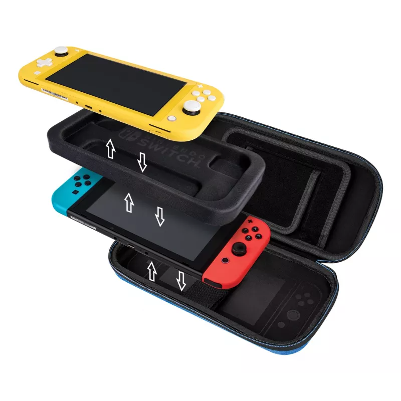 Hardshell-draagtas PDP slank Deluxe Power Pose Mario voor Nintendo – blauw/rood