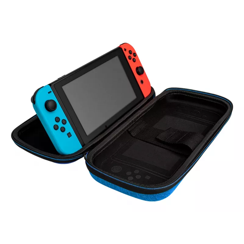 Hardshell-draagtas PDP slank Deluxe Power Pose Mario voor Nintendo – blauw/rood