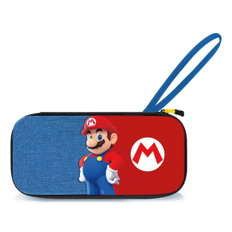 Hardshell-draagtas PDP slank Deluxe Power Pose Mario voor Nintendo – blauw/rood