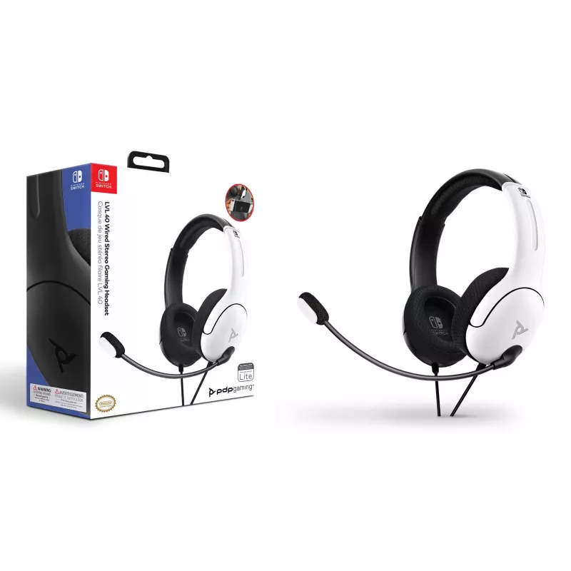 PDP LVL40 headset bedrade headset hoofdband gaming zwart, wit