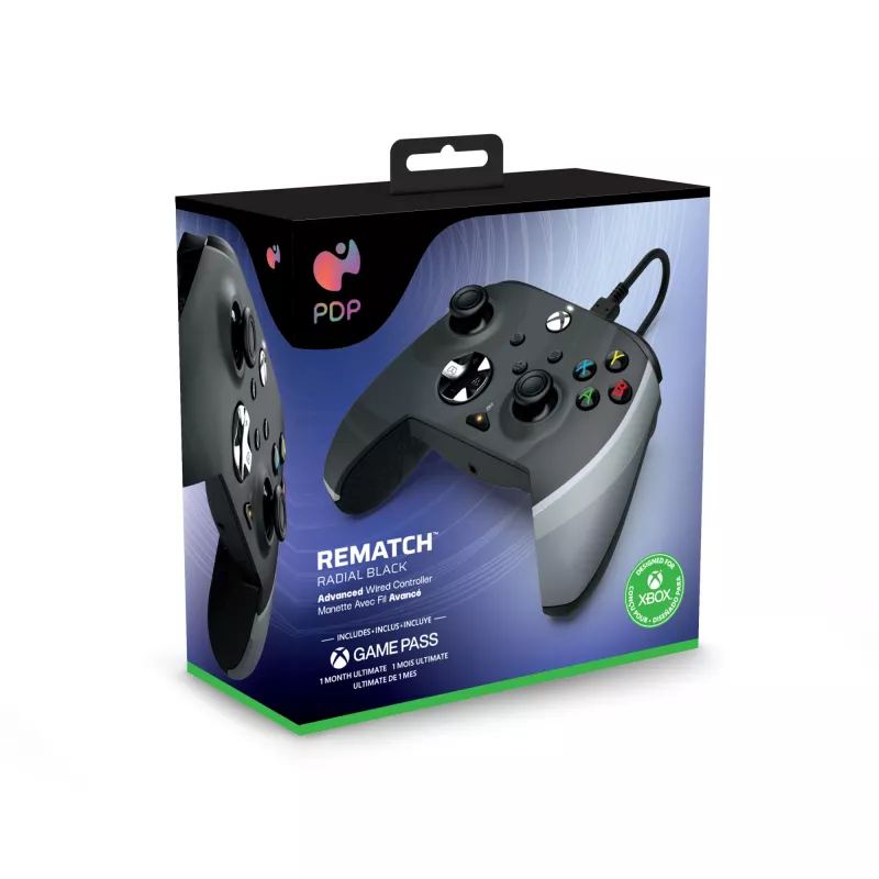 PDP Rematch zwart, wit USB-gamepad analoog pc, Xbox One, Xbox Series S, Xbox Series X
