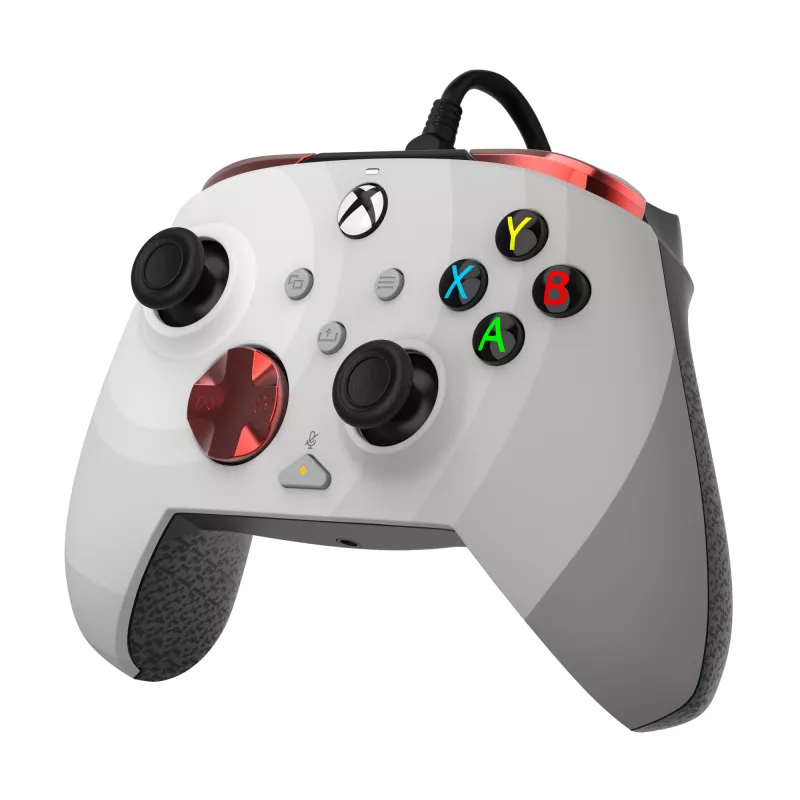 Gamepad PDP Rematch Advanced – bekabelde USB-C-controller voor pc, Xbox One, Xbox Series X|S – zwart/rood/wit, 2,43 m kabel