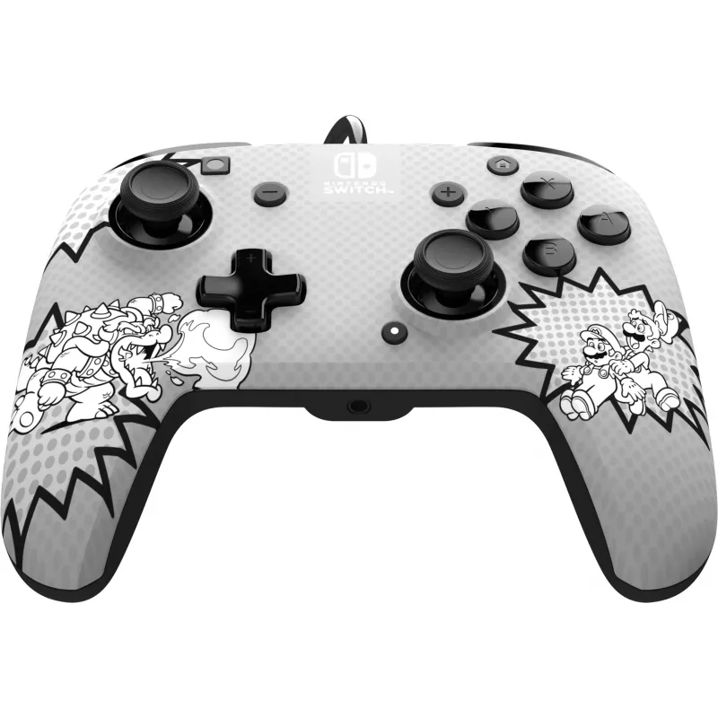 PDP REMATCH: Comic Attack zwart, grijs, wit USB-gamepad analoog/digitaal Nintendo Switch, Nintendo Switch OLED