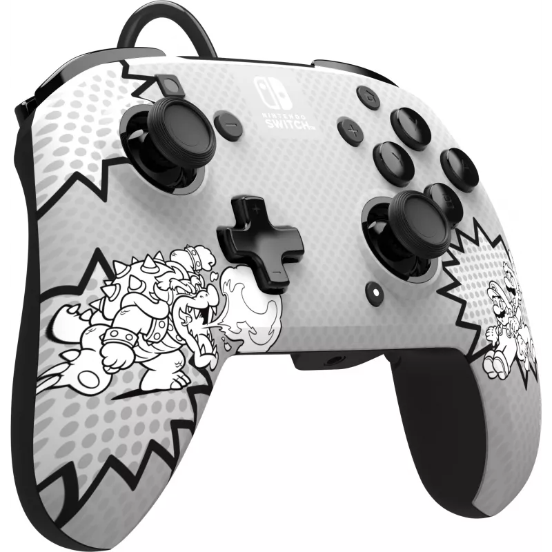 PDP REMATCH: Comic Attack zwart, grijs, wit USB-gamepad analoog/digitaal Nintendo Switch, Nintendo Switch OLED