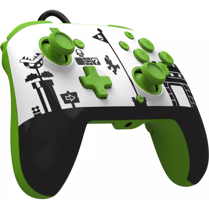 PDP REMATCH bekabelde controller: Super Mario Retro, gamepad, Nintendo Switch, Nintendo Switch OLED, D-pad, home-knop, analoog/digitaal, bekabeld, USB