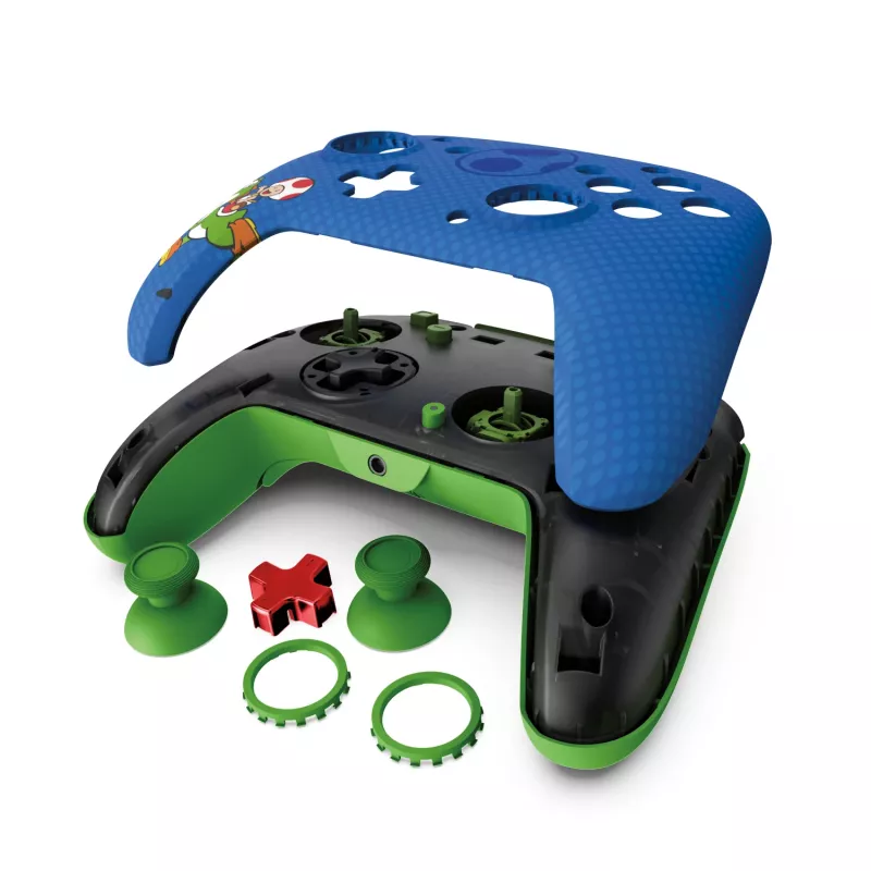 PDP REMATCH bekabelde controller: Yoshi & Toad, gamepad, Nintendo Switch, Nintendo Switch OLED, D-pad, home-knop, analoog/digitaal, bekabeld, USB