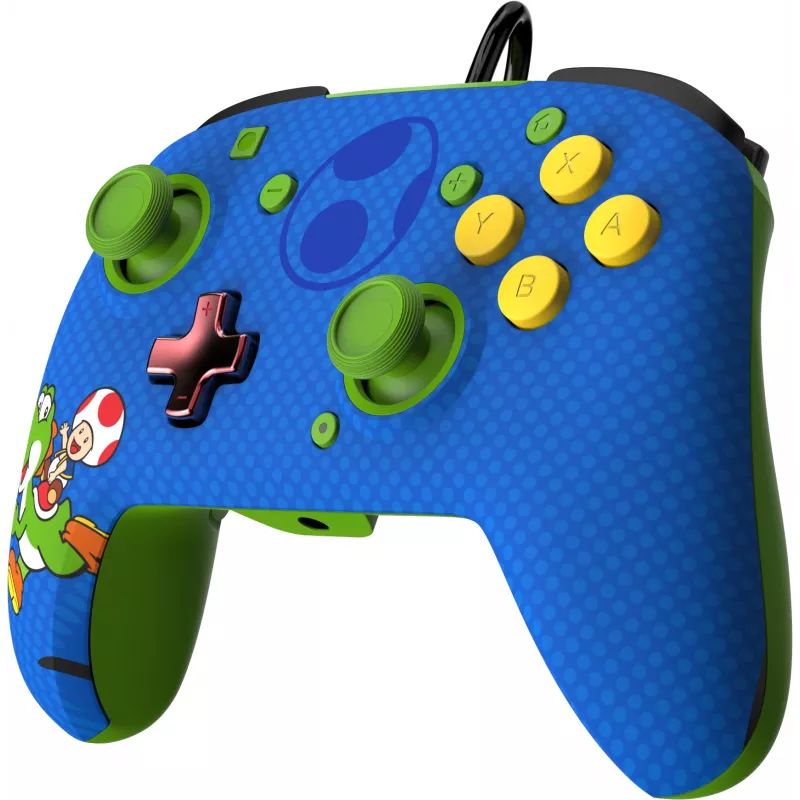 PDP REMATCH bekabelde controller: Yoshi & Toad, gamepad, Nintendo Switch, Nintendo Switch OLED, D-pad, home-knop, analoog/digitaal, bekabeld, USB