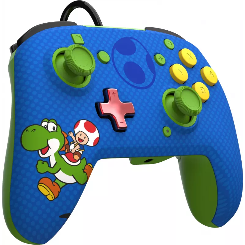PDP REMATCH bekabelde controller: Yoshi & Toad, gamepad, Nintendo Switch, Nintendo Switch OLED, D-pad, home-knop, analoog/digitaal, bekabeld, USB