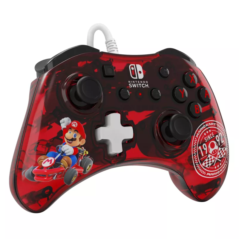 PDP Rock Candy: Mario Punch rood, transparant USB-gamepad analoog/digitaal Nintendo Switch, Nintendo Switch Lite, Nintendo Switch OLED