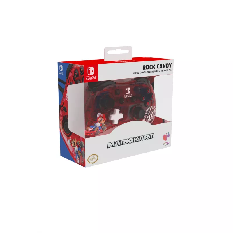 PDP Rock Candy: Mario Punch rood, transparant USB-gamepad analoog/digitaal Nintendo Switch, Nintendo Switch Lite, Nintendo Switch OLED
