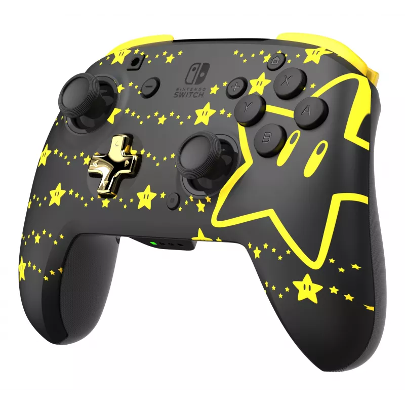 PDP REMATCH GLOW zwart, geel gamepad analoog/digitaal Nintendo Switch, Nintendo Switch OLED