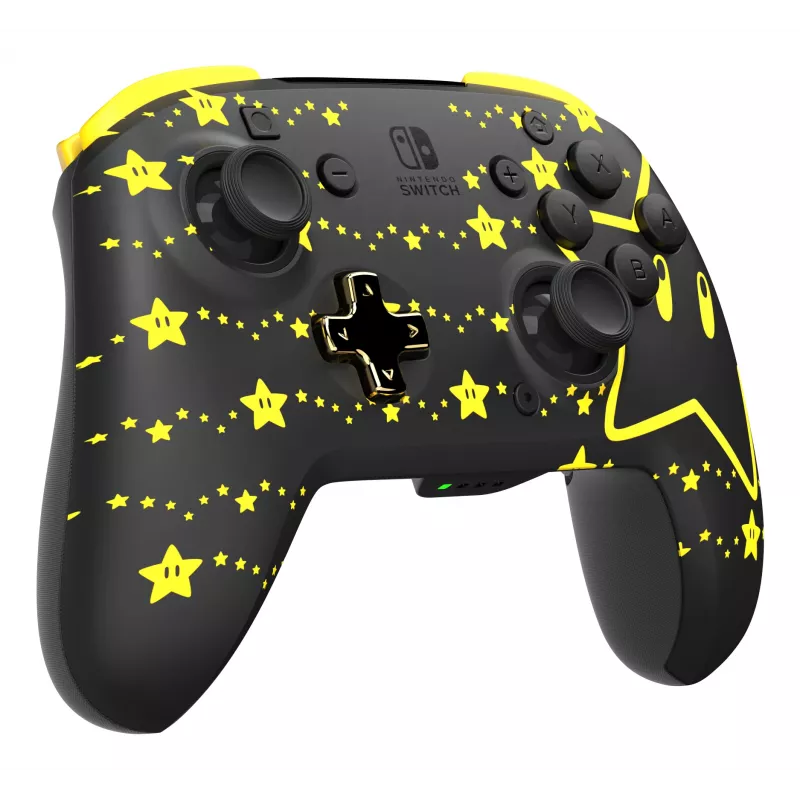 PDP REMATCH GLOW zwart, geel gamepad analoog/digitaal Nintendo Switch, Nintendo Switch OLED